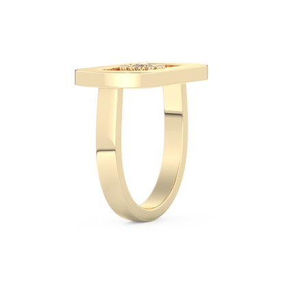 Round Cut Floating Halo 0.11 Carat Moissanite Ring – Halo Setting in Gold