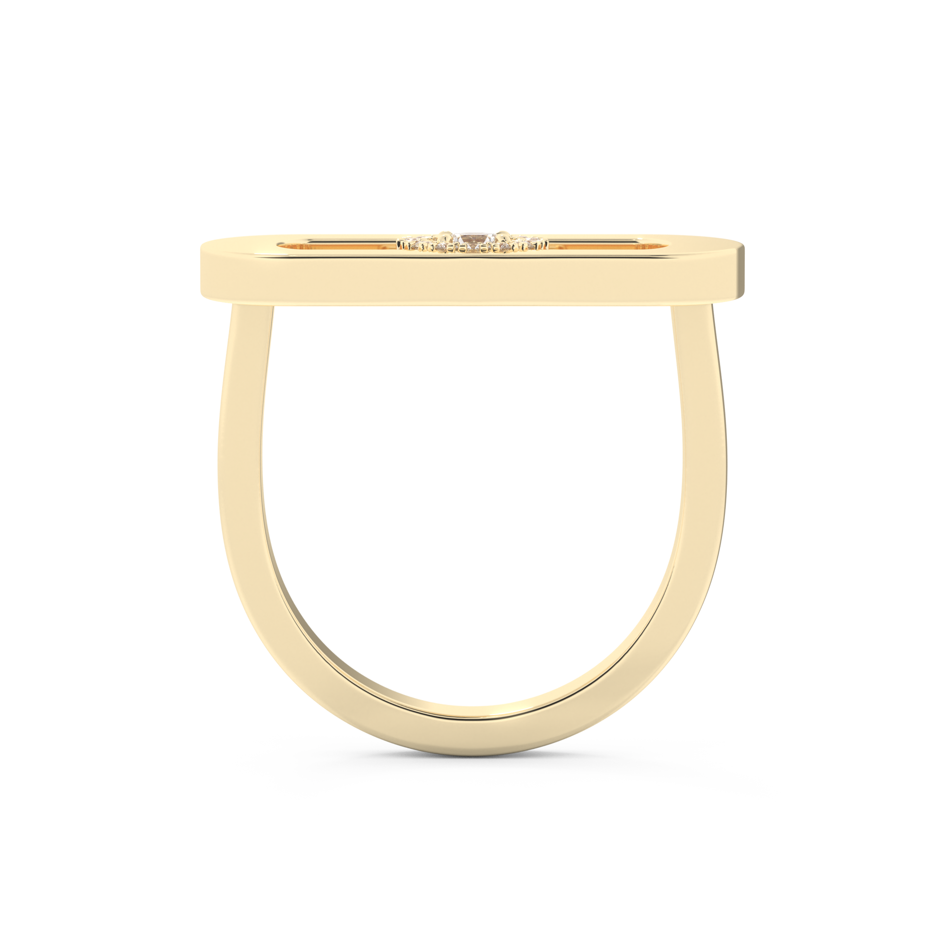 Round Cut Floating Halo 0.11 Carat Moissanite Ring – Halo Setting in Gold