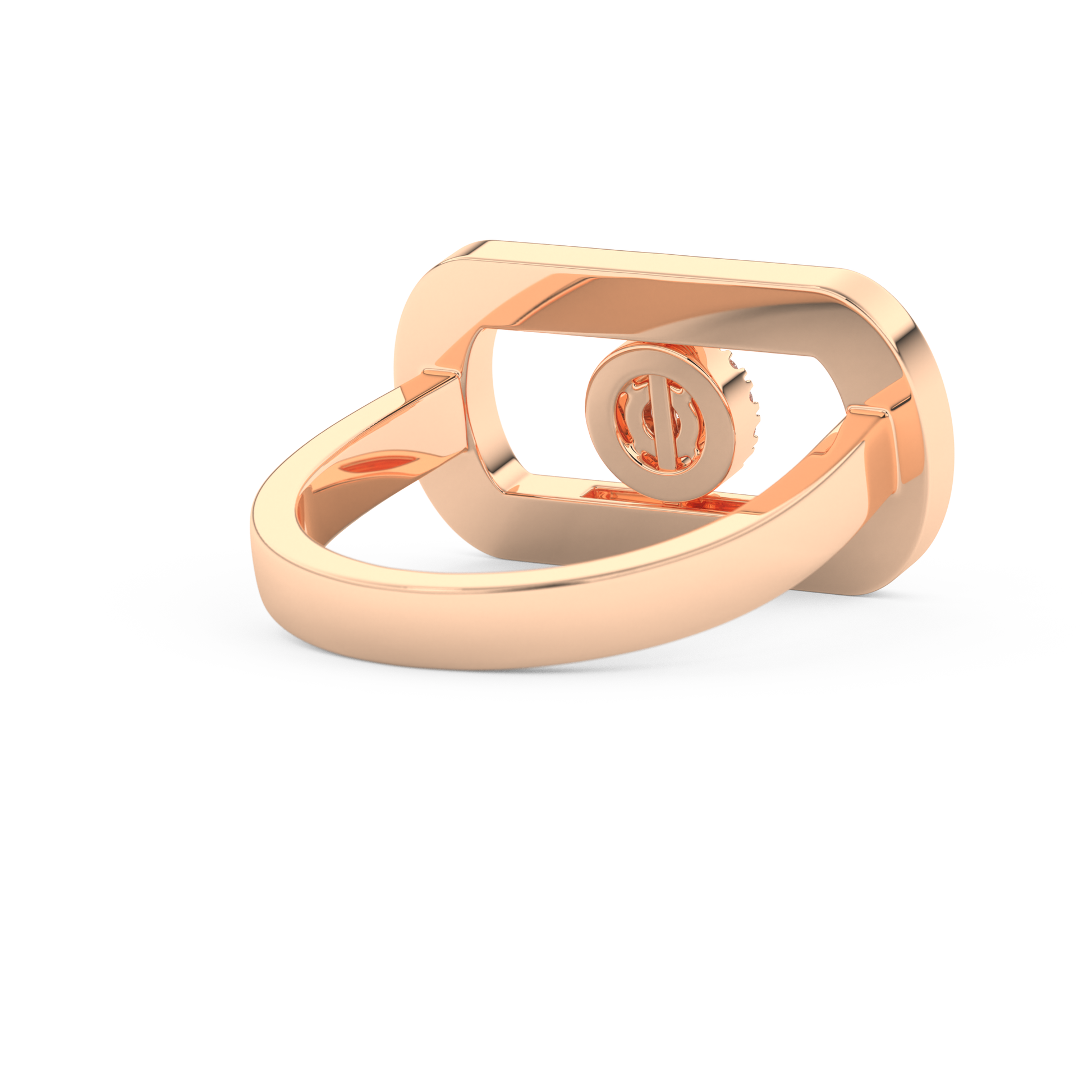 Round Cut Floating Halo 0.11 Carat Moissanite Ring – Halo Setting in Gold