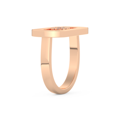 Round Cut Floating Halo 0.11 Carat Moissanite Ring – Halo Setting in Gold