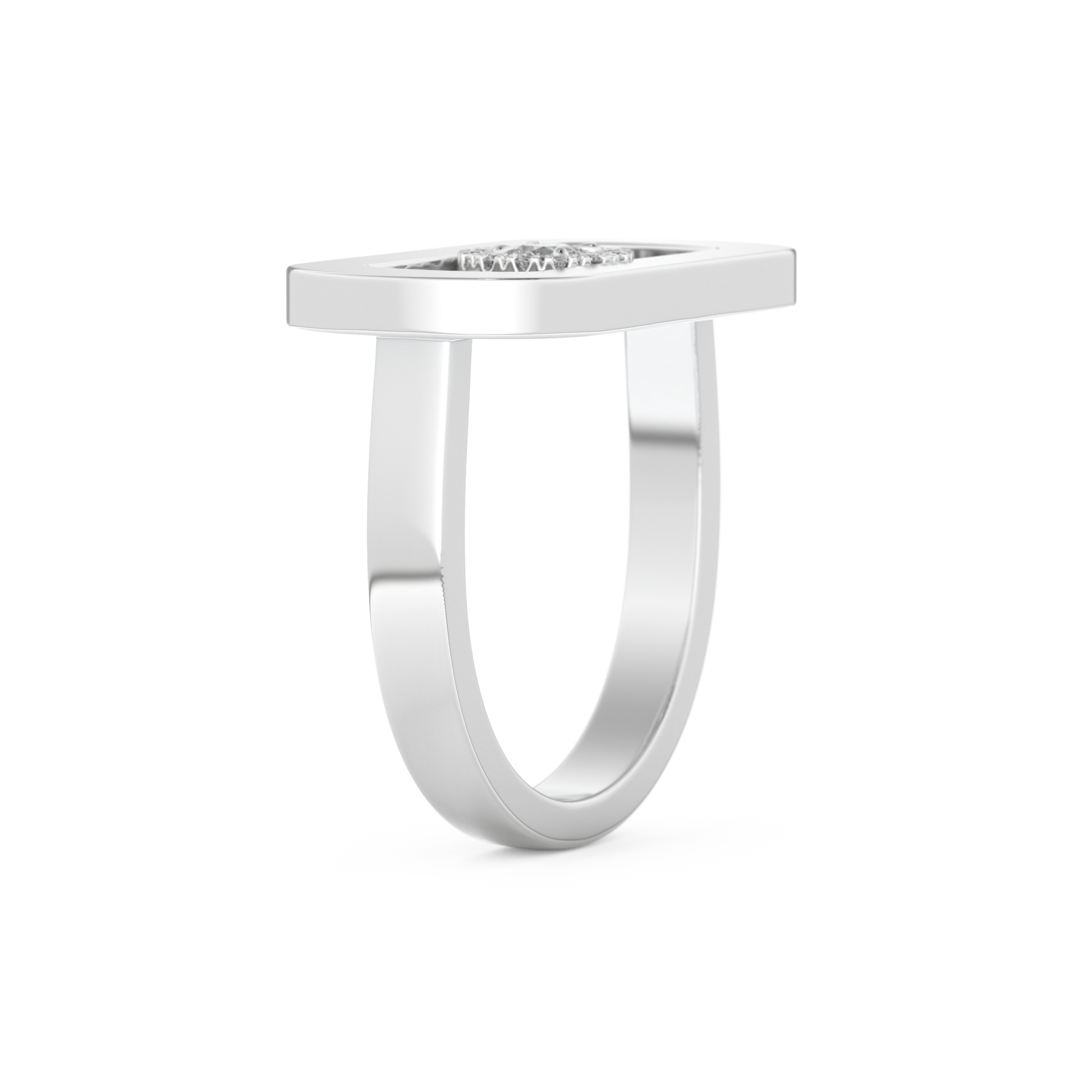 Round Cut Floating Halo 0.11 Carat Moissanite Ring – Halo Setting in Gold