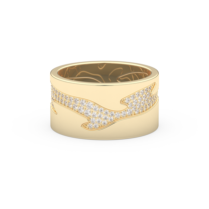 Full Eternity Wedding Band with 0.55 CT Round Cut Moissanite – Yellow, White, or Rose Gold