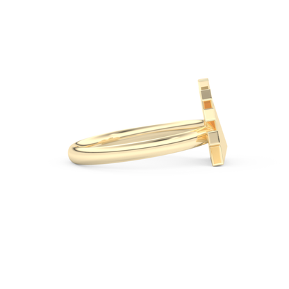 Geometric Pyramid Wedding Band with 0.16 CT Round Cut Moissanite – White, Yellow, or Rose Gold 4