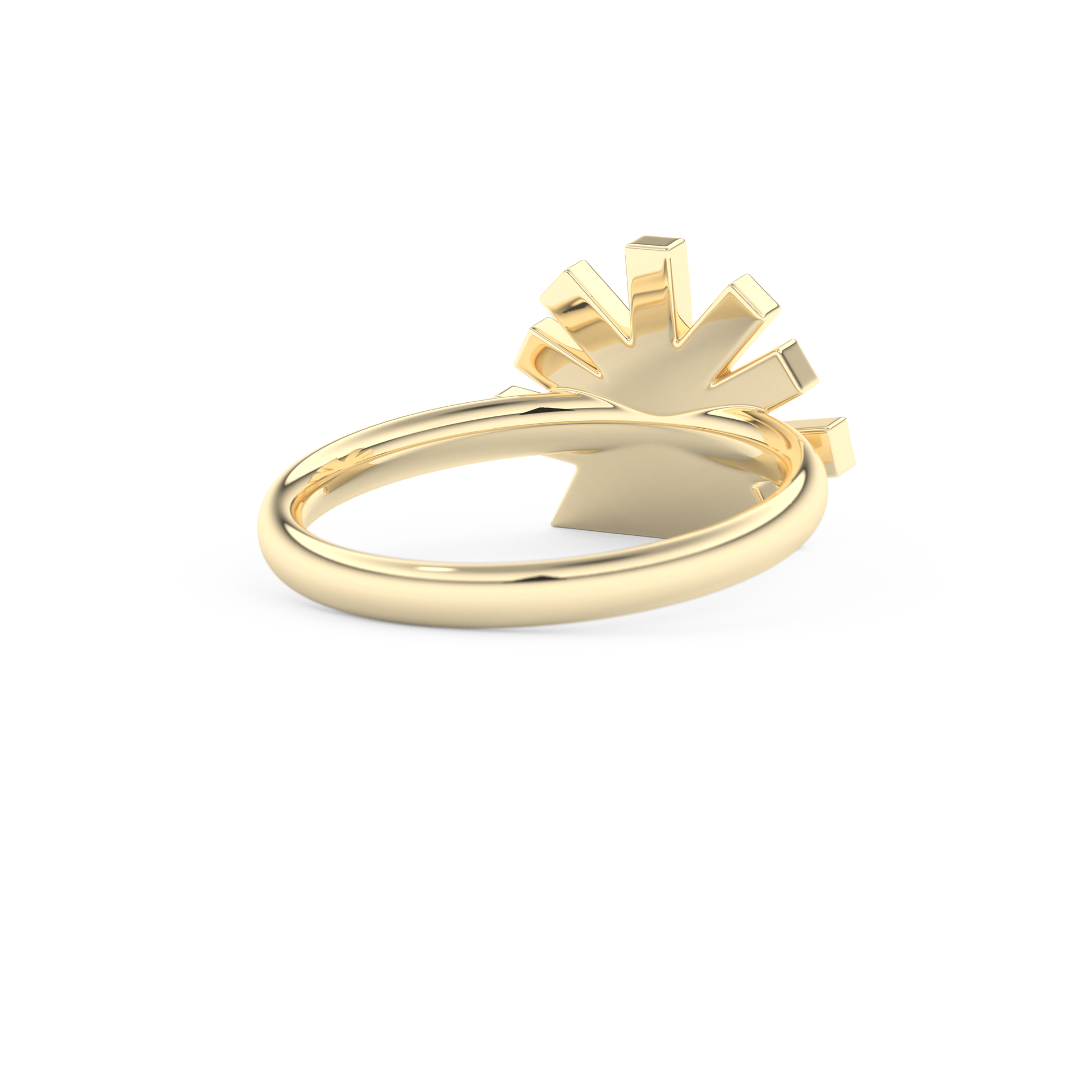 Geometric Pyramid Wedding Band with 0.16 CT Round Cut Moissanite – White, Yellow, or Rose Gold 6