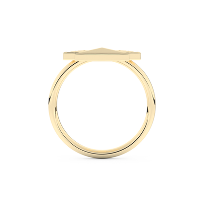 Geometric Pyramid Wedding Band with 0.16 CT Round Cut Moissanite – White, Yellow, or Rose Gold 2