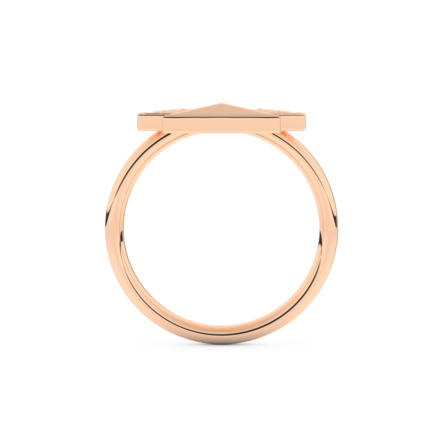 Geometric Pyramid Wedding Band with 0.16 CT Round Cut Moissanite – White, Yellow, or Rose Gold 17