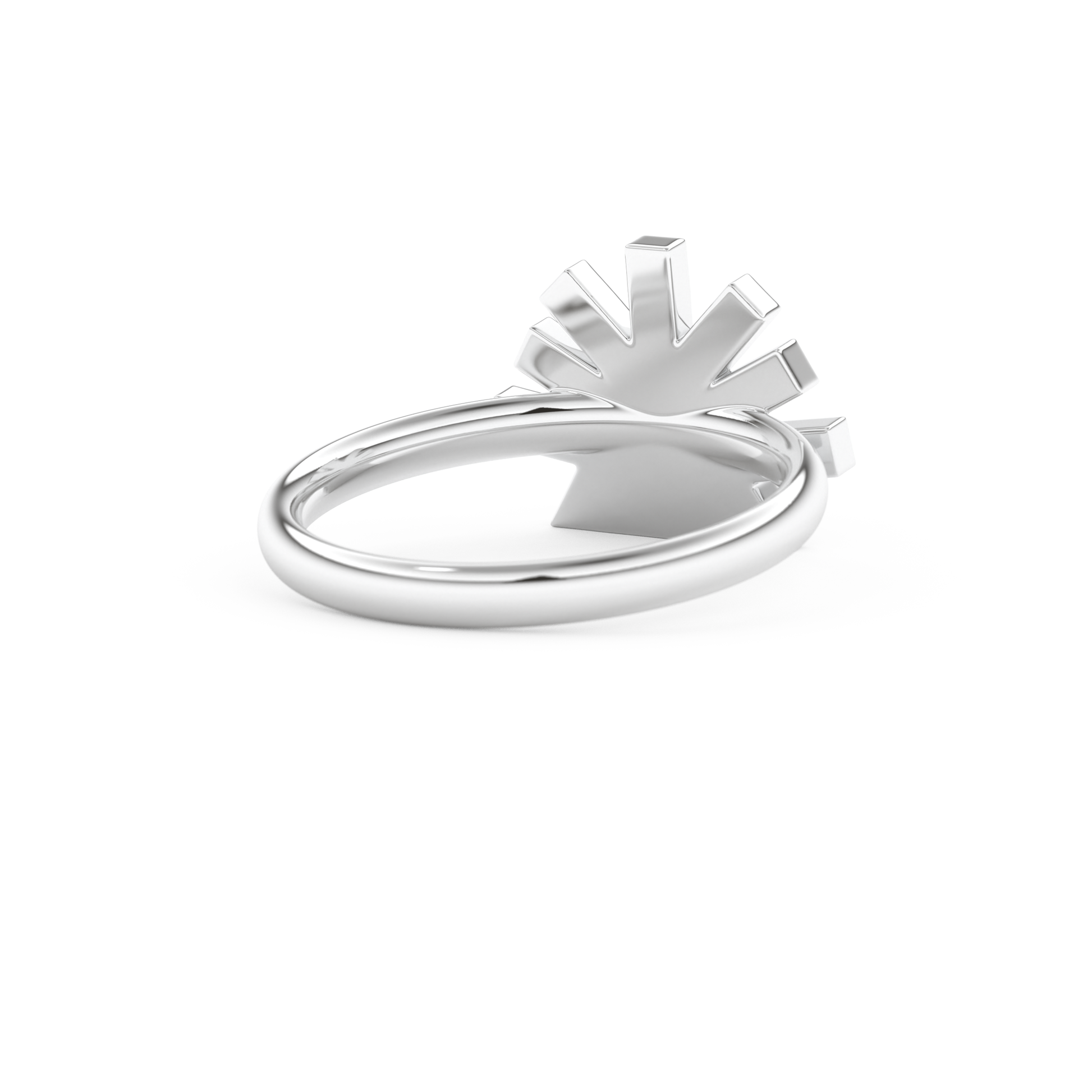 Geometric Pyramid Wedding Band with 0.16 CT Round Cut Moissanite – White, Yellow, or Rose Gold 8