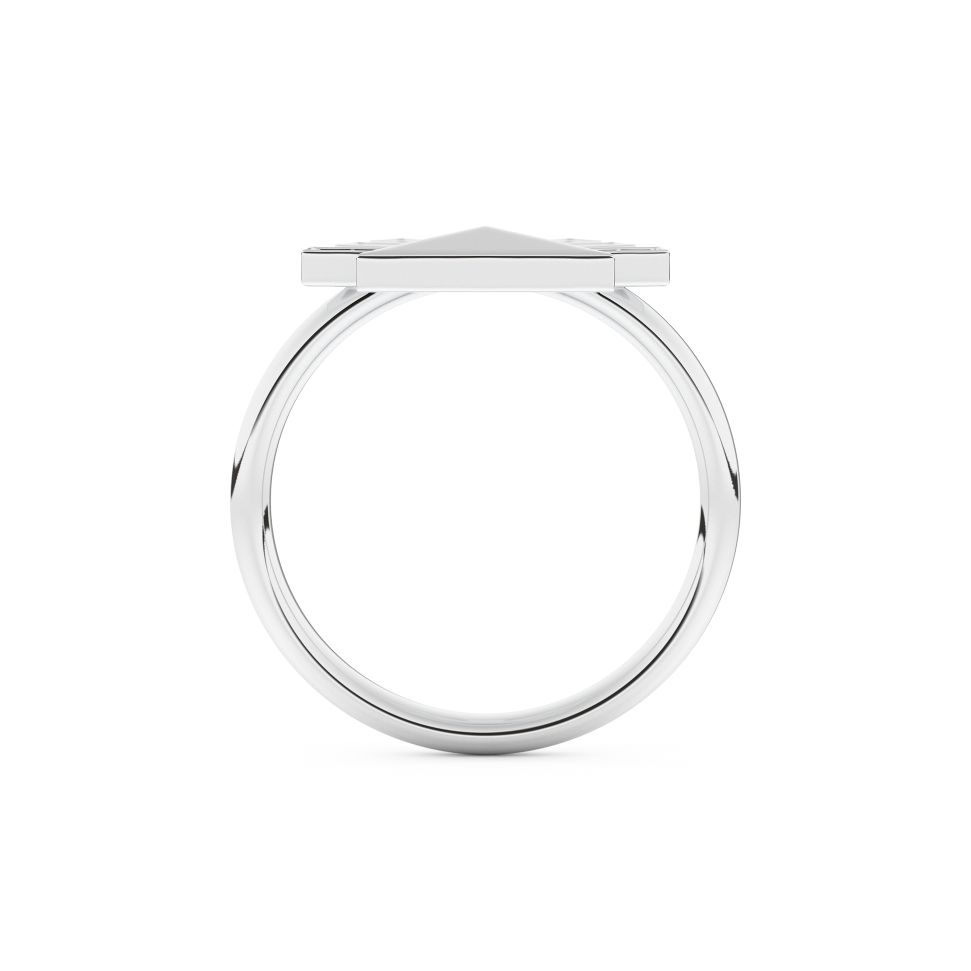 Geometric Pyramid Wedding Band with 0.16 CT Round Cut Moissanite – White, Yellow, or Rose Gold 9