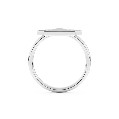 Geometric Pyramid Wedding Band with 0.16 CT Round Cut Moissanite – White, Yellow, or Rose Gold 9