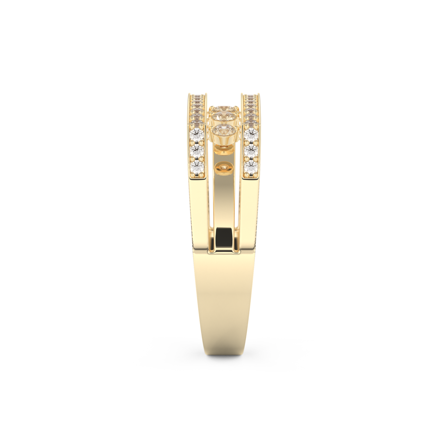 Modern Droplet Wedding Band with 0.41 CT Round Cut Moissanite – Yellow, White, or Rose Gold 5