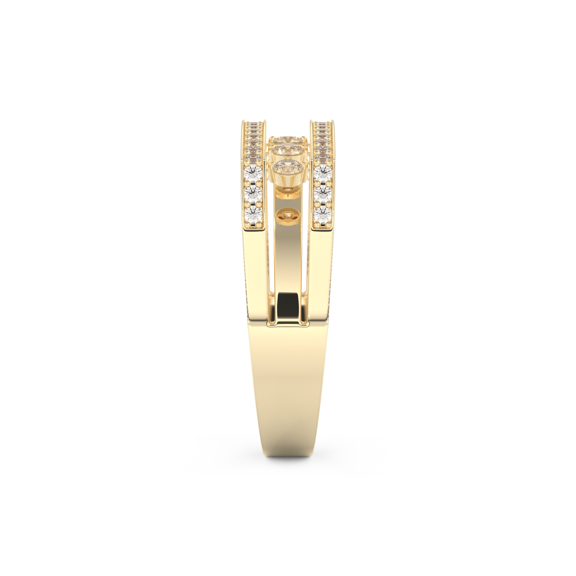Modern Droplet Wedding Band with 0.41 CT Round Cut Moissanite – Yellow, White, or Rose Gold 5