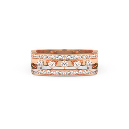Modern Droplet Wedding Band with 0.41 CT Round Cut Moissanite – Yellow, White, or Rose Gold 13