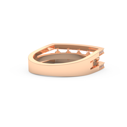 Modern Droplet Wedding Band with 0.41 CT Round Cut Moissanite – Yellow, White, or Rose Gold 15
