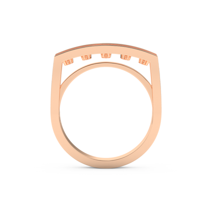 Modern Droplet Wedding Band with 0.41 CT Round Cut Moissanite – Yellow, White, or Rose Gold 17