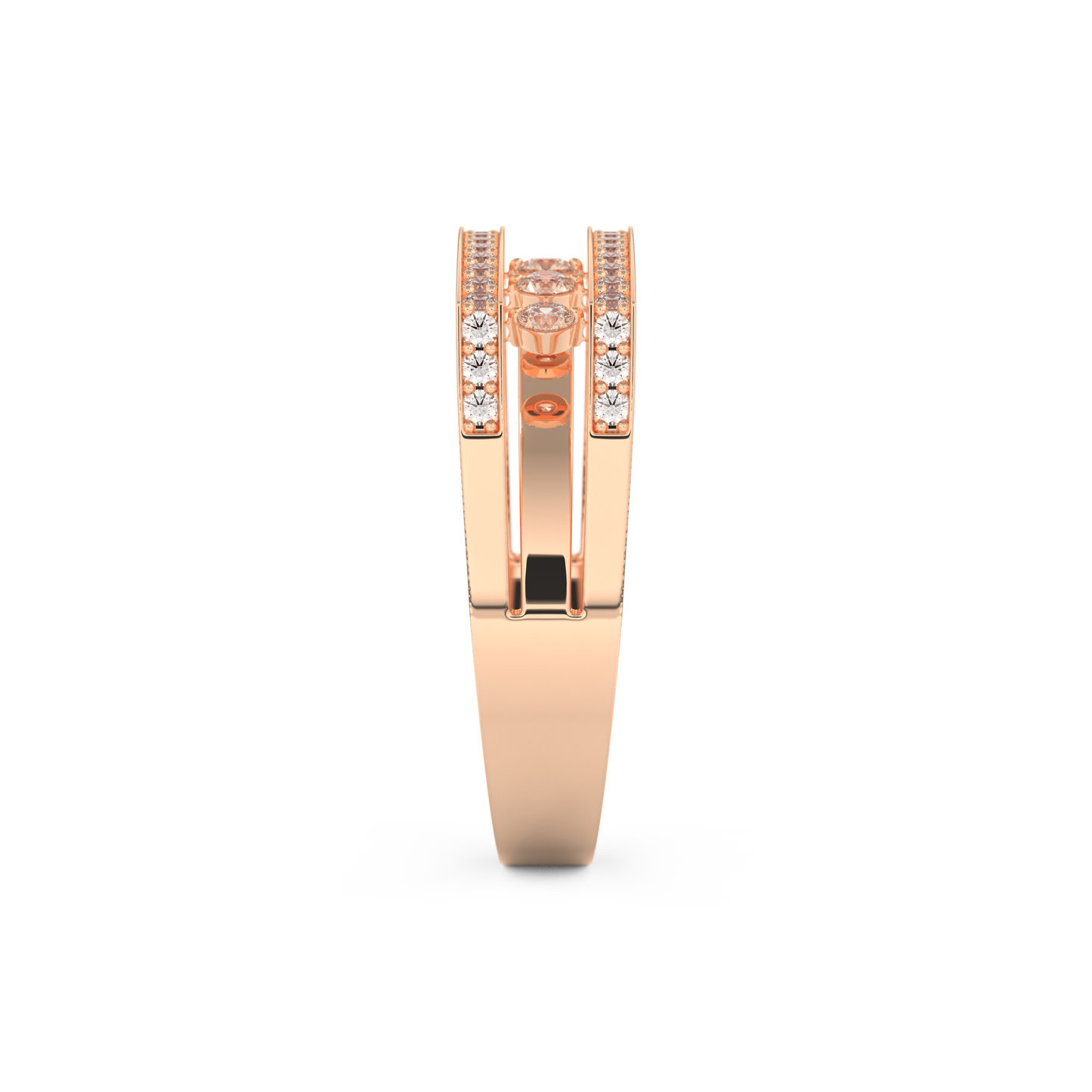 Modern Droplet Wedding Band with 0.41 CT Round Cut Moissanite – Yellow, White, or Rose Gold 18