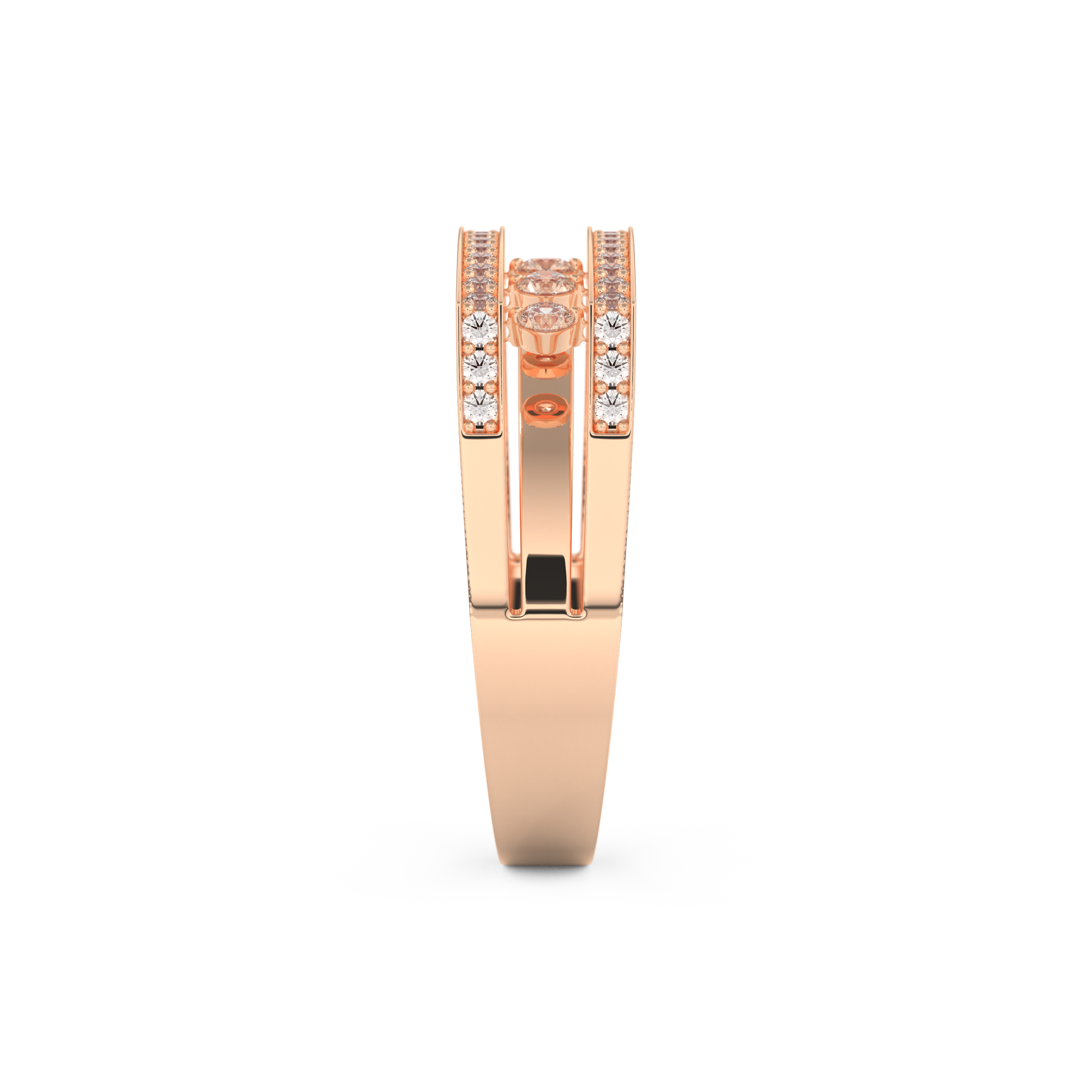 Modern Droplet Wedding Band with 0.41 CT Round Cut Moissanite – Yellow, White, or Rose Gold 18