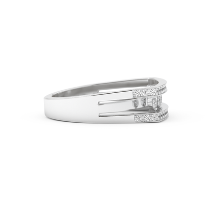 Modern Droplet Wedding Band with 0.41 CT Round Cut Moissanite – Yellow, White, or Rose Gold 8