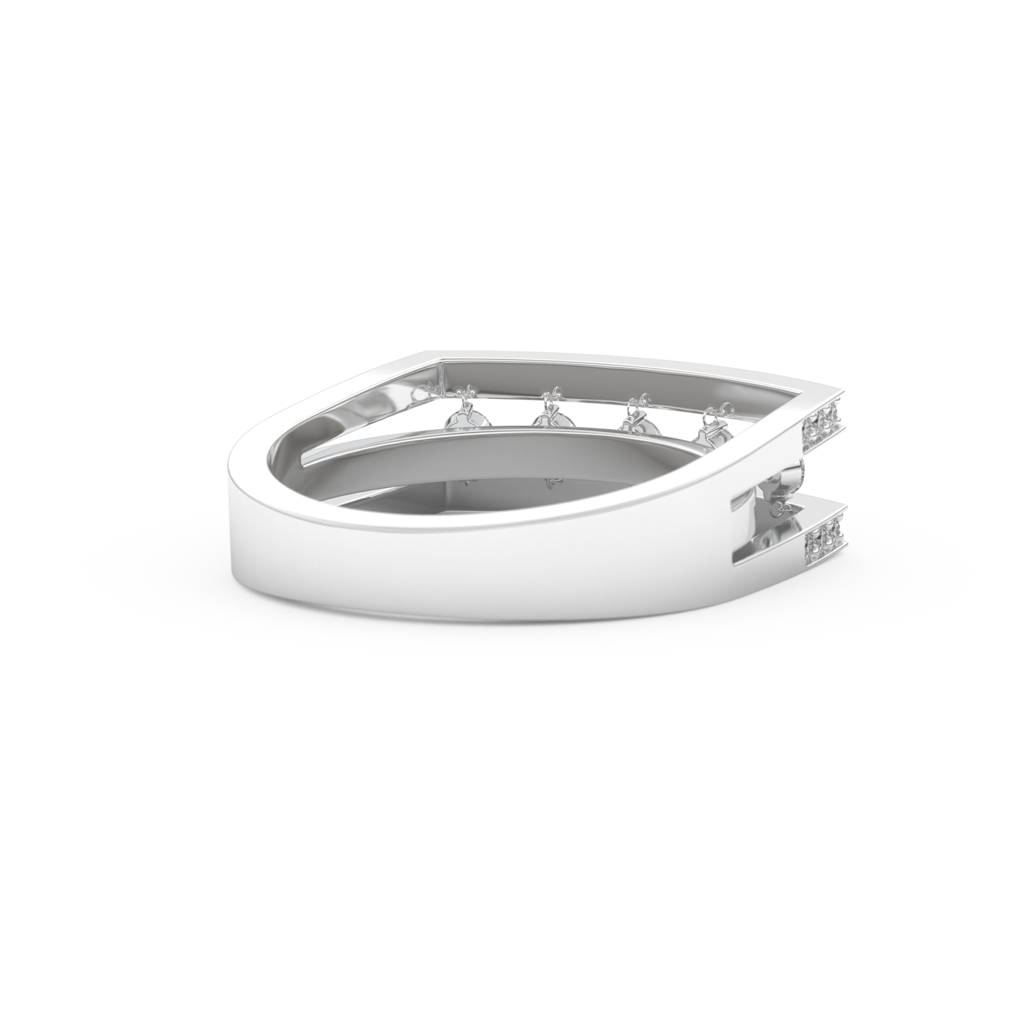 Modern Droplet Wedding Band with 0.41 CT Round Cut Moissanite – Yellow, White, or Rose Gold 11