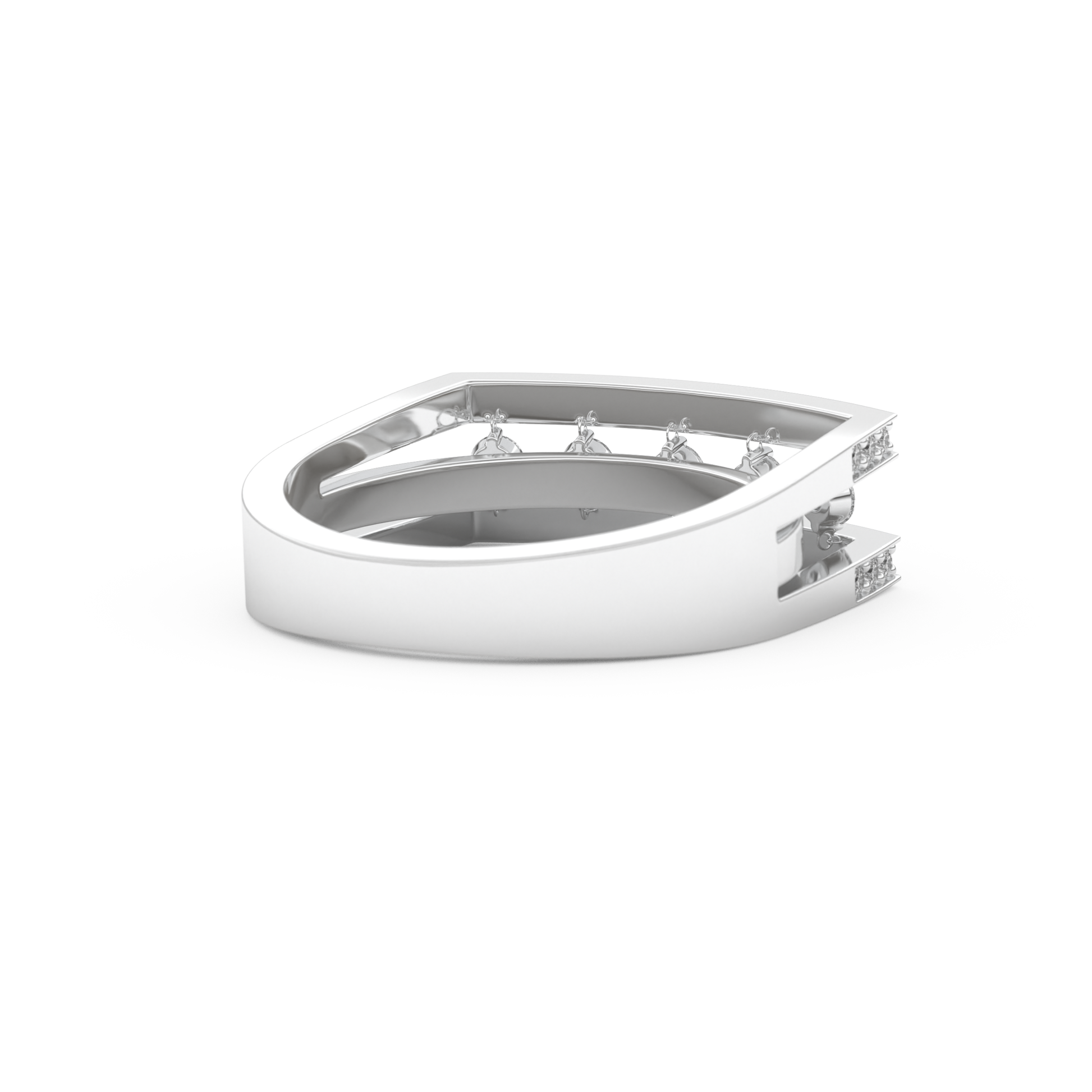Modern Droplet Wedding Band with 0.41 CT Round Cut Moissanite – Yellow, White, or Rose Gold 11