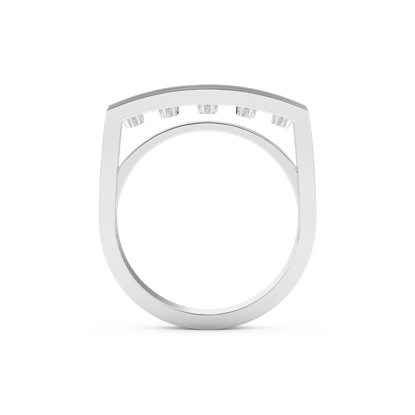 Modern Droplet Wedding Band with 0.41 CT Round Cut Moissanite – Yellow, White, or Rose Gold 10