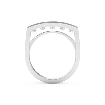 Modern Droplet Wedding Band with 0.41 CT Round Cut Moissanite – Yellow, White, or Rose Gold 10