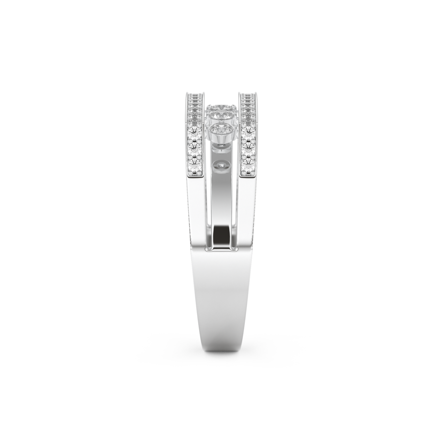 Modern Droplet Wedding Band with 0.41 CT Round Cut Moissanite – Yellow, White, or Rose Gold 12