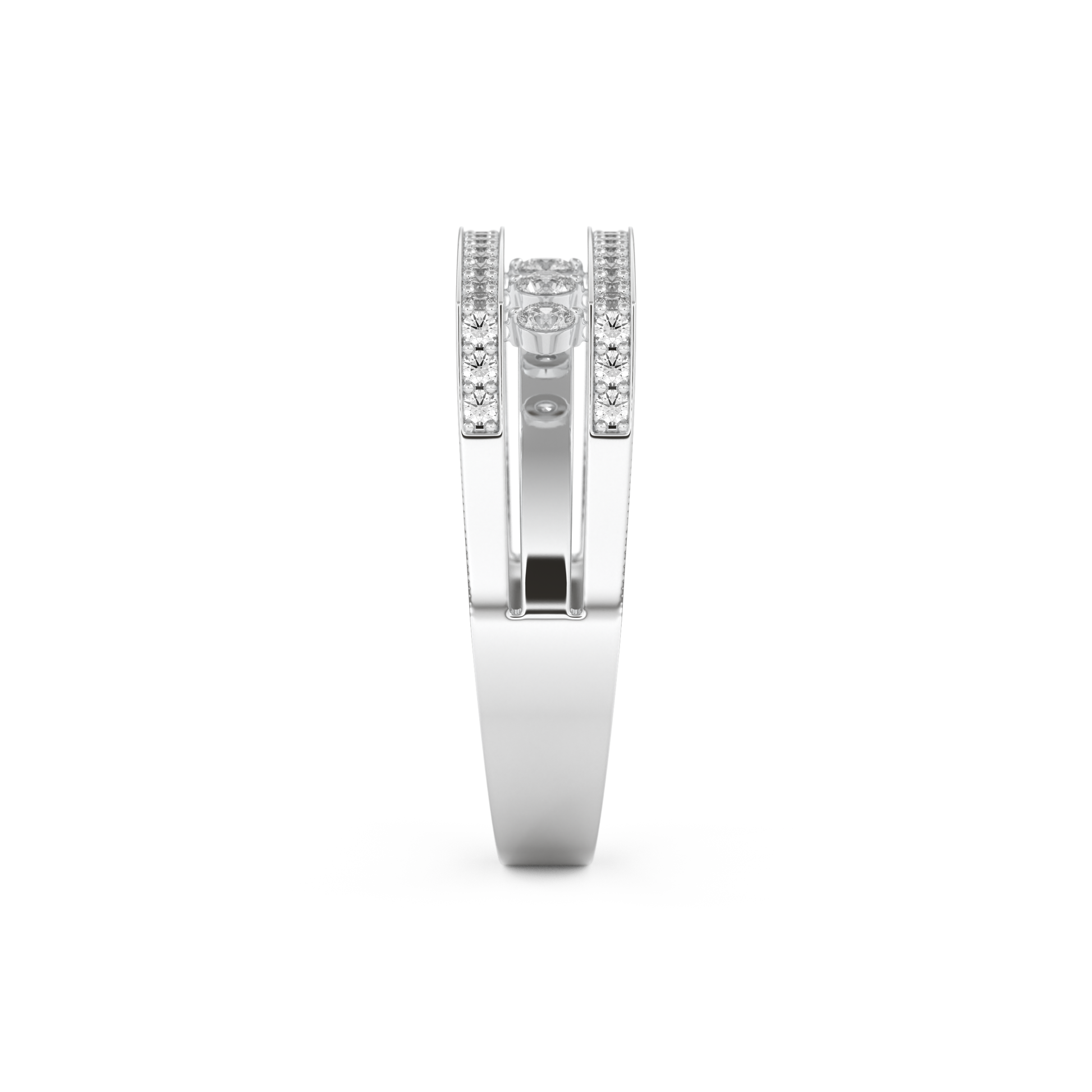 Modern Droplet Wedding Band with 0.41 CT Round Cut Moissanite – Yellow, White, or Rose Gold 12