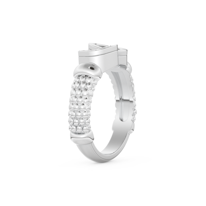 Interlocking Circle Wedding Band with 0.06 CT Round Cut Moissanite – Yellow, White, or Rose Gold 9
