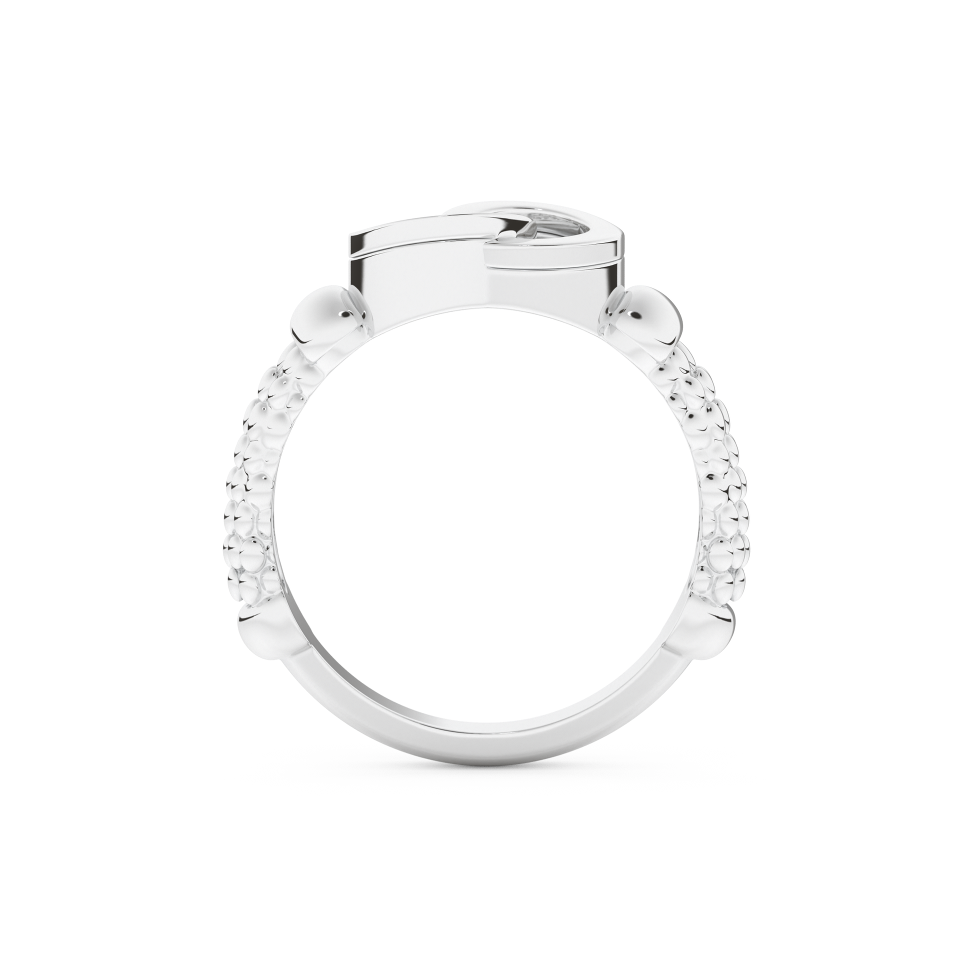 Interlocking Circle Wedding Band with 0.06 CT Round Cut Moissanite – Yellow, White, or Rose Gold 10