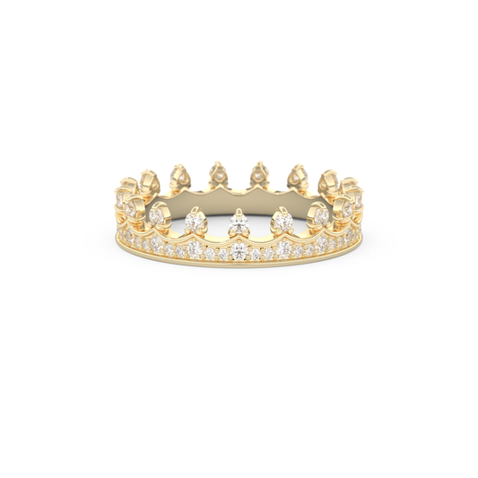 Regal Crown Full Eternity Wedding Band with 0.48 CT Round Cut Moissanite – Yellow, White, or Rose Gold 1