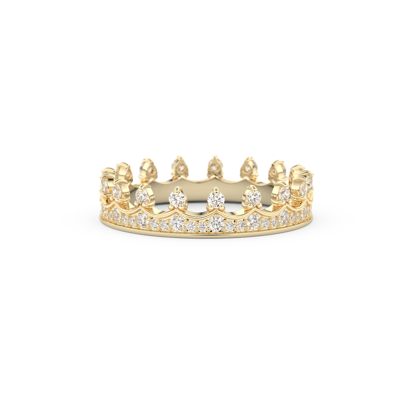 Regal Crown Full Eternity Wedding Band with 0.48 CT Round Cut Moissanite – Yellow, White, or Rose Gold 4