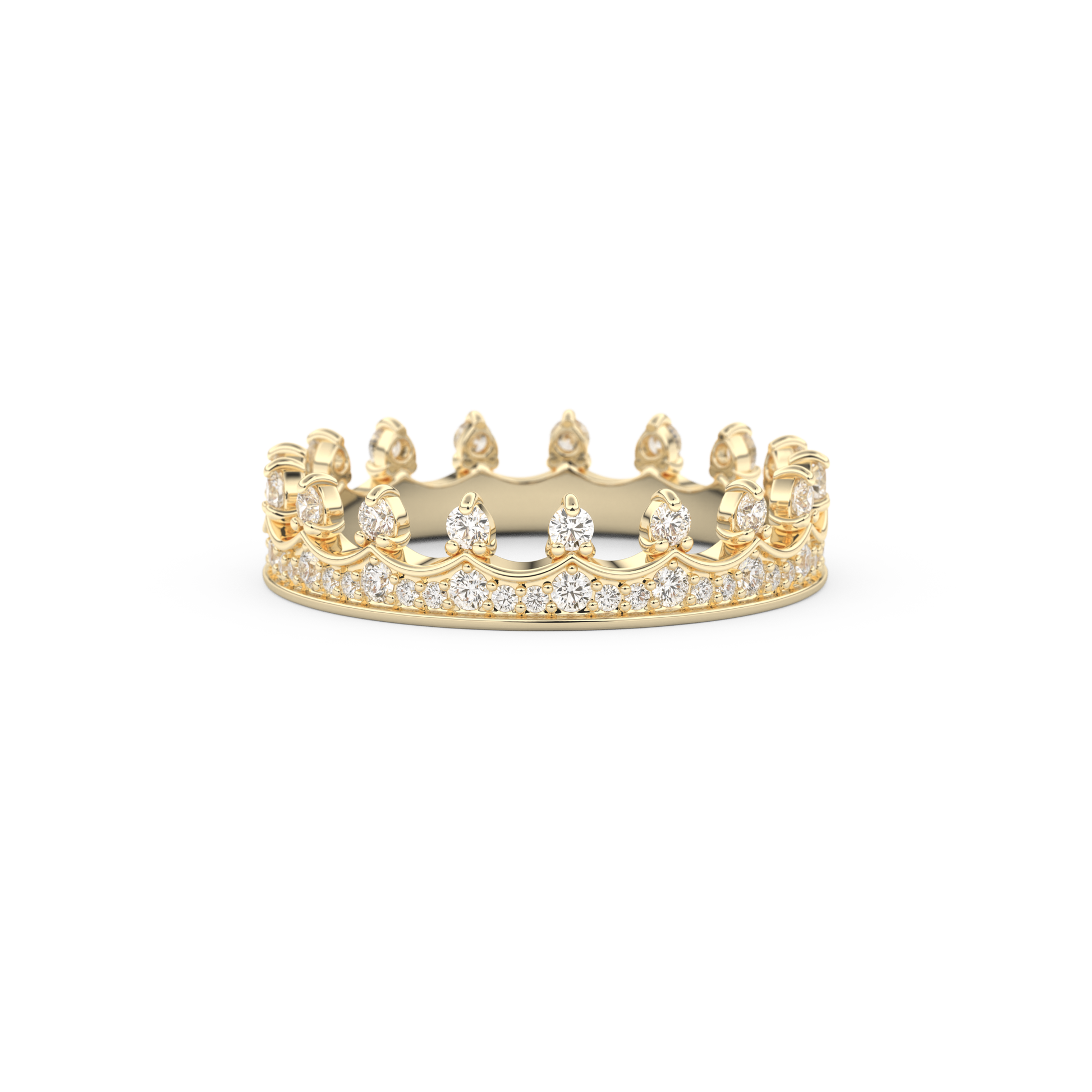 Regal Crown Full Eternity Wedding Band with 0.48 CT Round Cut Moissanite – Yellow, White, or Rose Gold 4