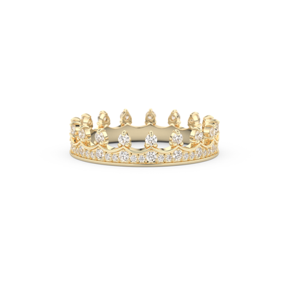Regal Crown Full Eternity Wedding Band with 0.48 CT Round Cut Moissanite – Yellow, White, or Rose Gold 4