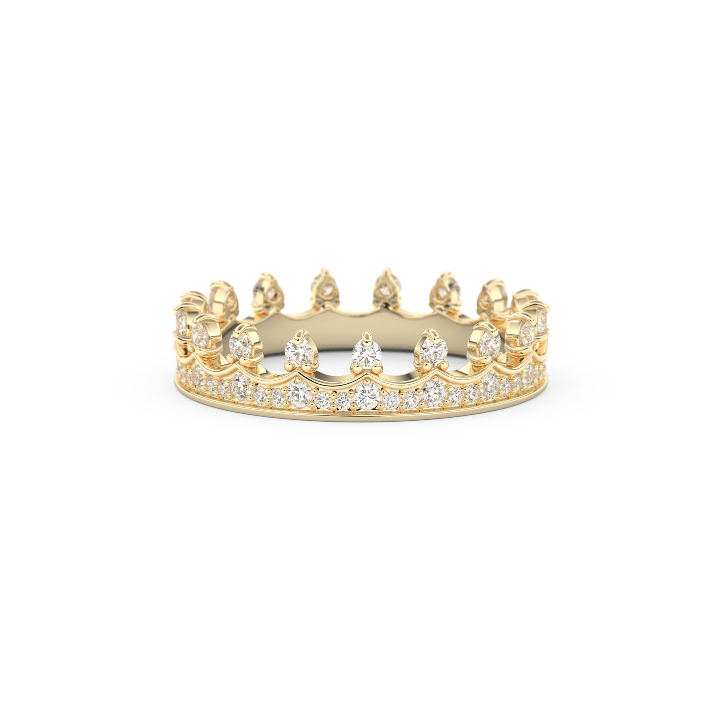 Regal Crown Full Eternity Wedding Band with 0.48 CT Round Cut Moissanite – Yellow, White, or Rose Gold 6