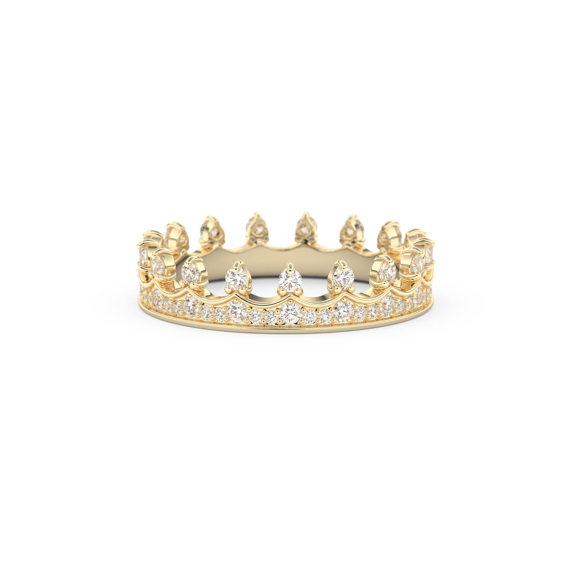 Regal Crown Full Eternity Wedding Band with 0.48 CT Round Cut Moissanite – Yellow, White, or Rose Gold 6