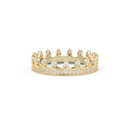 Regal Crown Full Eternity Wedding Band with 0.48 CT Round Cut Moissanite – Yellow, White, or Rose Gold 6
