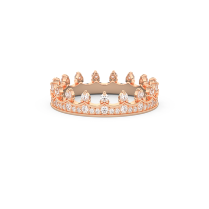 Regal Crown Full Eternity Wedding Band with 0.48 CT Round Cut Moissanite – Yellow, White, or Rose Gold 13