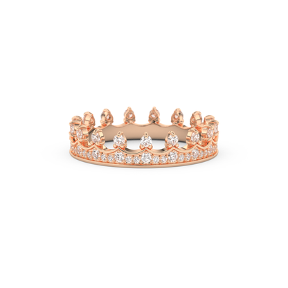 Regal Crown Full Eternity Wedding Band with 0.48 CT Round Cut Moissanite – Yellow, White, or Rose Gold 15