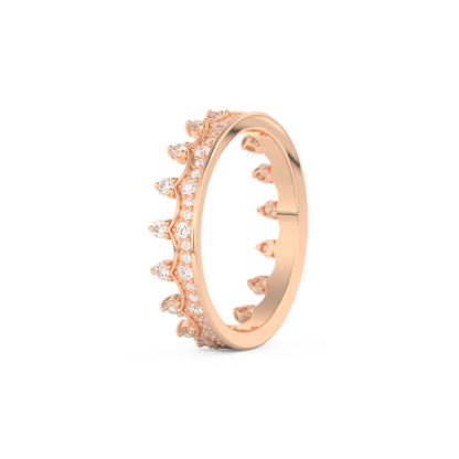 Regal Crown Full Eternity Wedding Band with 0.48 CT Round Cut Moissanite – Yellow, White, or Rose Gold 16