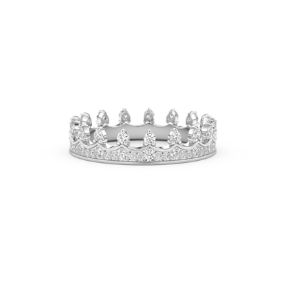 Regal Crown Full Eternity Wedding Band with 0.48 CT Round Cut Moissanite – Yellow, White, or Rose Gold 8
