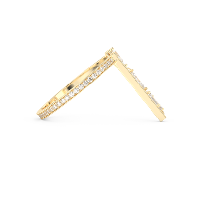 Asymmetric Bar and Droplet Full Eternity Wedding Band with 0.569 CT Pear, Round, Emerald & Marquise Cut Moissanite – Yellow, White, or Rose Gold 6