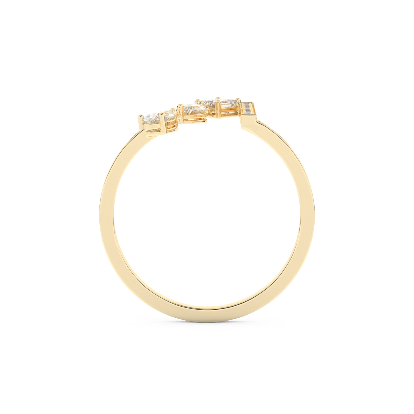 Asymmetric Bar and Droplet Full Eternity Wedding Band with 0.569 CT Pear, Round, Emerald & Marquise Cut Moissanite – Yellow, White, or Rose Gold 4