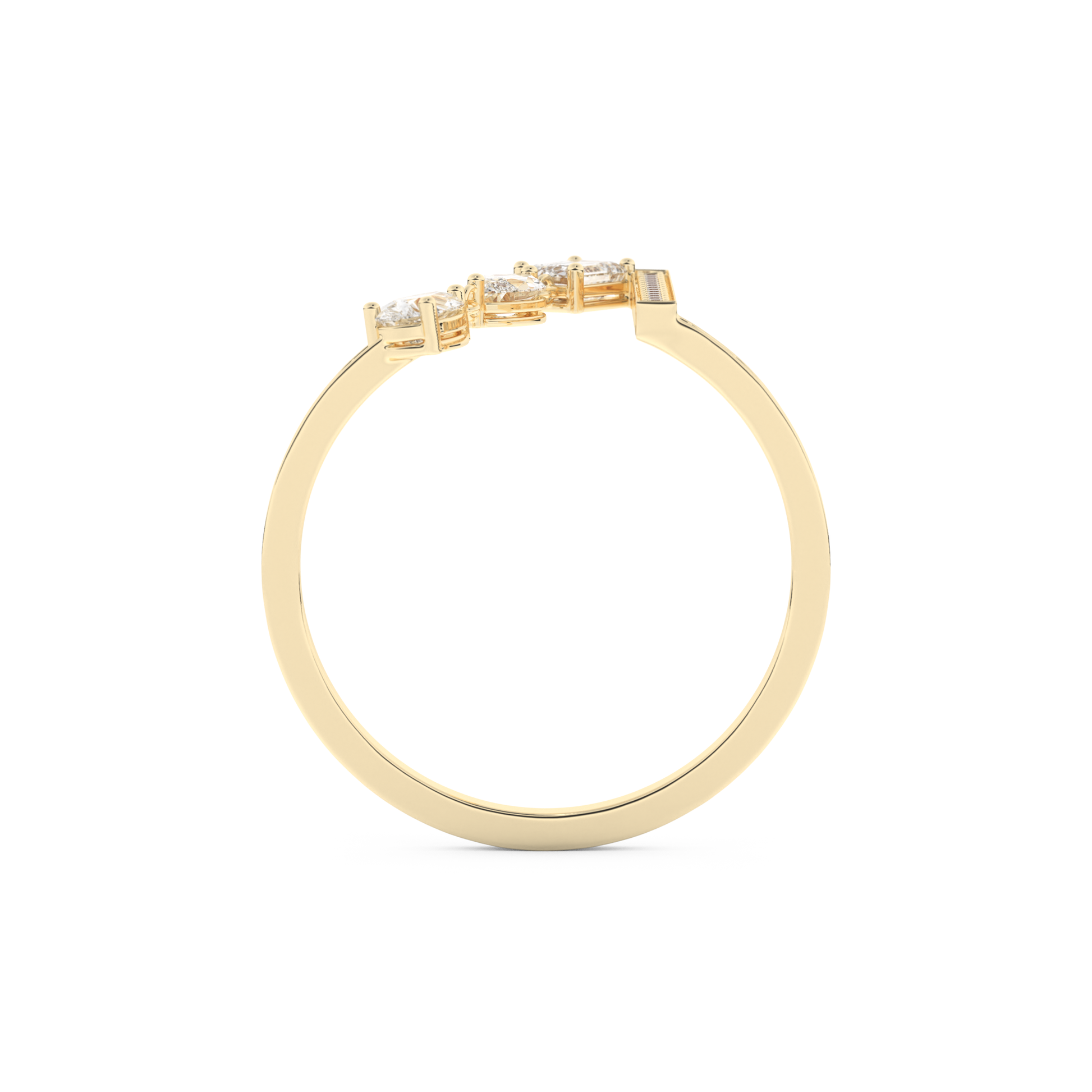 Asymmetric Bar and Droplet Full Eternity Wedding Band with 0.569 CT Pear, Round, Emerald & Marquise Cut Moissanite – Yellow, White, or Rose Gold 4