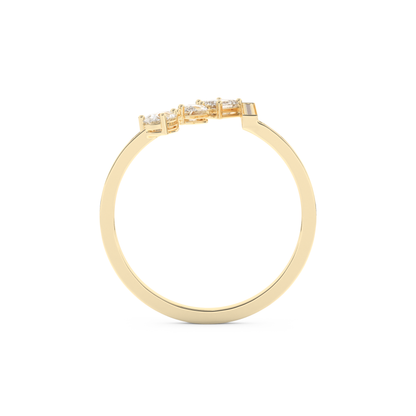 Asymmetric Bar and Droplet Full Eternity Wedding Band with 0.569 CT Pear, Round, Emerald & Marquise Cut Moissanite – Yellow, White, or Rose Gold 4