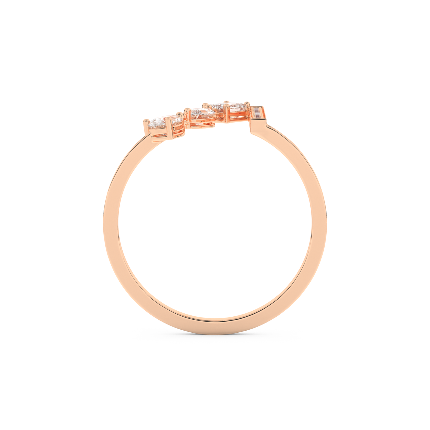 Asymmetric Bar and Droplet Full Eternity Wedding Band with 0.569 CT Pear, Round, Emerald & Marquise Cut Moissanite – Yellow, White, or Rose Gold 17