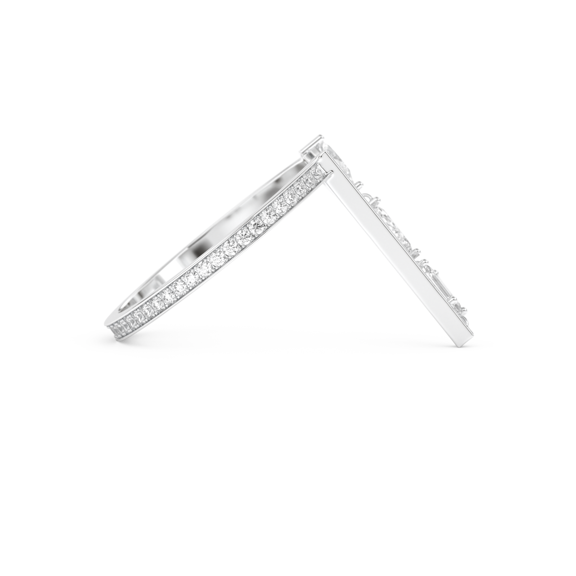 Asymmetric Bar and Droplet Full Eternity Wedding Band with 0.569 CT Pear, Round, Emerald & Marquise Cut Moissanite – Yellow, White, or Rose Gold 8