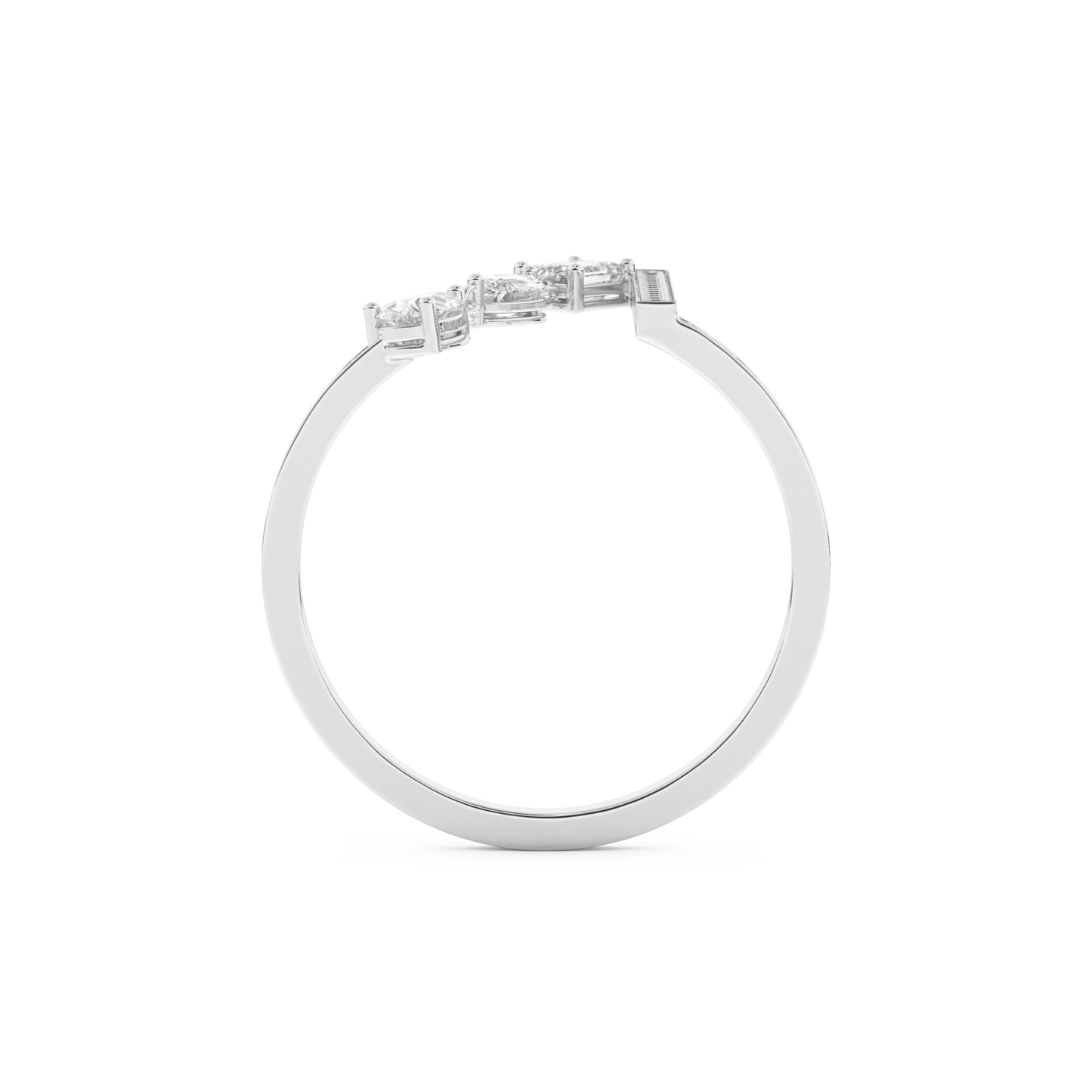 Asymmetric Bar and Droplet Full Eternity Wedding Band with 0.569 CT Pear, Round, Emerald & Marquise Cut Moissanite – Yellow, White, or Rose Gold 10