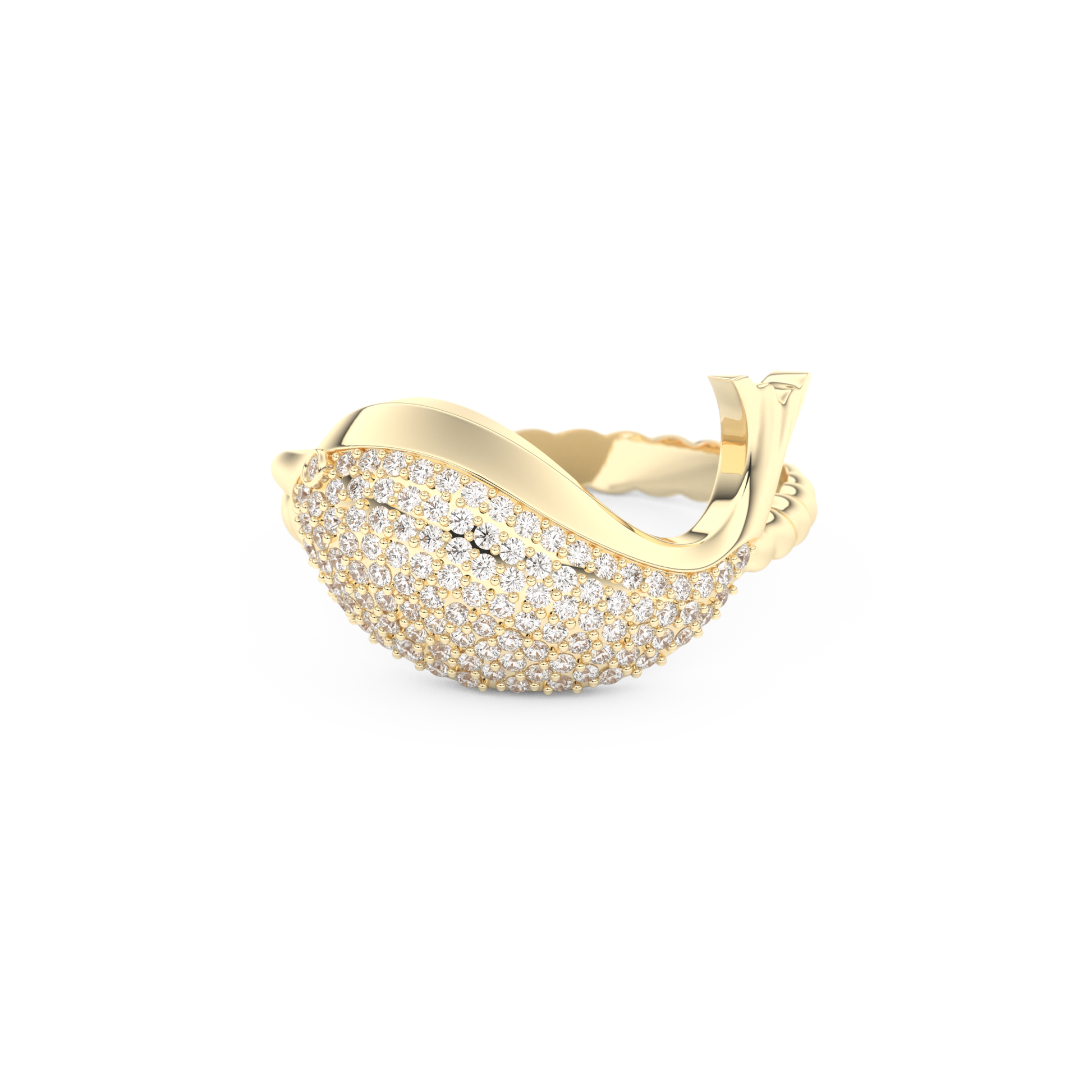 Sculpted Dome Wedding Band with 0.305 CT Round Cut Moissanite – Yellow, White, or Rose Gold