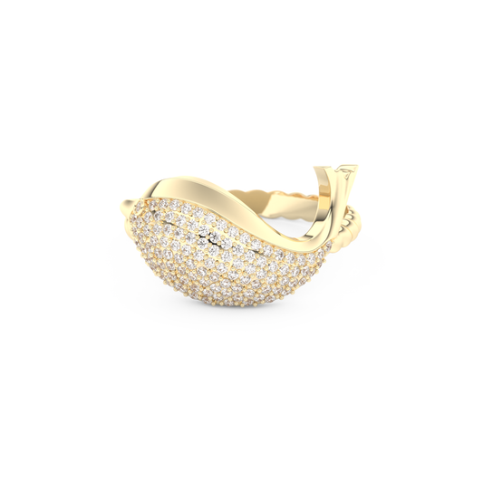 Sculpted Dome Wedding Band with 0.305 CT Round Cut Moissanite – Yellow, White, or Rose Gold