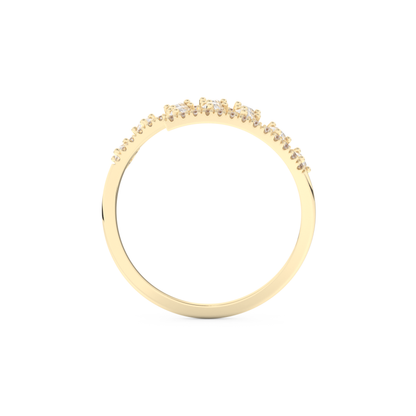 Dual Row Half Eternity Wedding Band with 0.69 CT Round and Pear Cut Moissanite – Yellow, White, or Rose Gold 4